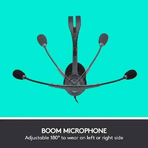 Logitech H111 Wired Headset, Stereo Headphones with Noise-Cancelling Microphone
