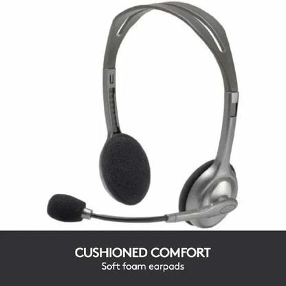 Logitech H111 Wired Headset, Stereo Headphones with Noise-Cancelling Microphone