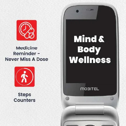 Mobitel 8010 Senior Mobile Phone Big Button Flip Phone for Elderly 4G SIM