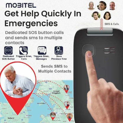 Mobitel 8010 Senior Mobile Phone Big Button Flip Phone for Elderly 4G SIM