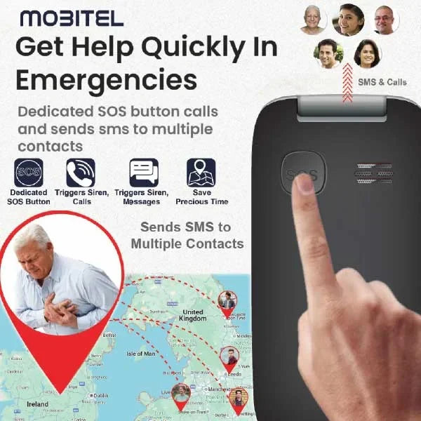 Mobitel 8010 Senior Mobile Phone Big Button Flip Phone for Elderly 4G SIM