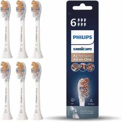 Philips Sonicare Genuine A3 Premium All-in-One Replacement Electric Toothbrush Head | Philips Sonicare Replacement Brush Heads in White (Model HX9094/10)