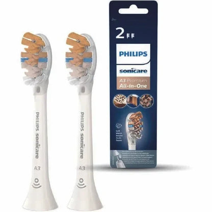 Philips Sonicare Genuine A3 Premium All-in-One Replacement Electric Toothbrush Head | Philips Sonicare Replacement Brush Heads in White (Model HX9094/10)