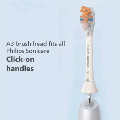 Philips Sonicare Genuine A3 Premium All-in-One Replacement Electric Toothbrush Head | Philips Sonicare Replacement Brush Heads in White (Model HX9094/10)