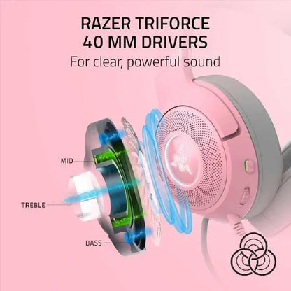 Razer Kraken Kitty V2 - Wired RGB Headset with Kitty Ears