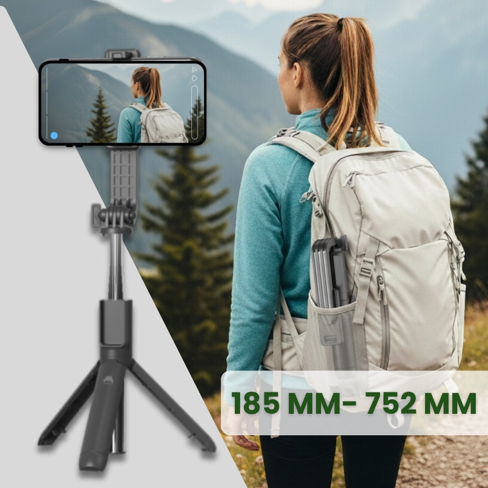 Mobitel Bluetooth Selfie Stick Tripod with Remote 360° Rotation Foldable & Extendable Phone Holder