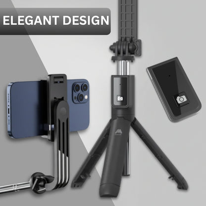 Mobitel Bluetooth Selfie Stick Tripod with Remote 360° Rotation Foldable & Extendable Phone Holder