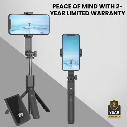 Mobitel Bluetooth Selfie Stick Tripod with Remote 360° Rotation Foldable & Extendable Phone Holder