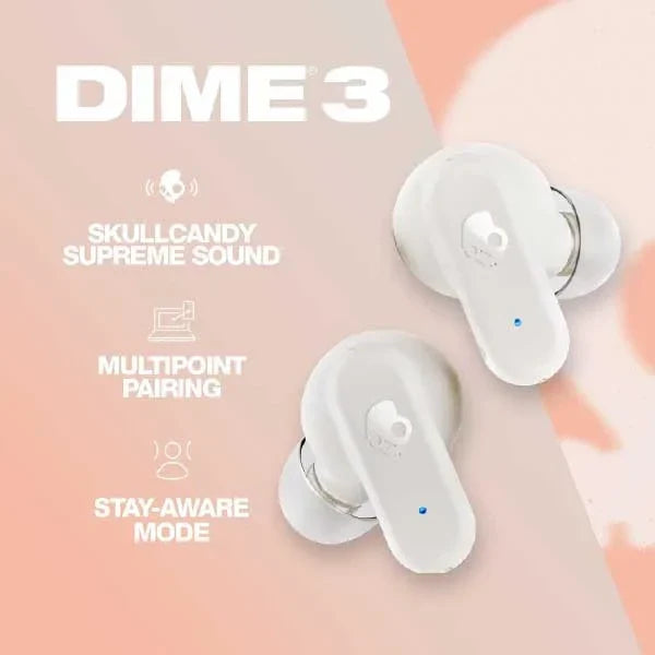 Skullcandy Dime 3 In-Ear Wireless Earbuds, 20 Hr Battery, Microphone