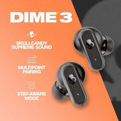 Skullcandy Dime 3 In-Ear Wireless Earbuds, 20 Hr Battery, Microphone