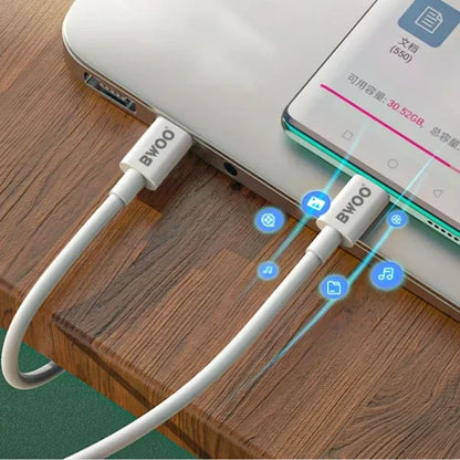 BWOO 65W USB TYPE-C to TYPE-C Data Transfer & Charging Cable - 1 Meter