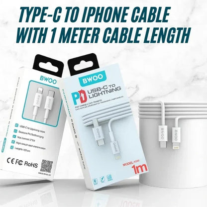 BWOO-X193 PD USB TYPE-C to iPhone Cable with 1 Meter Cable Length