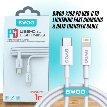 BWOO-X193 PD USB TYPE-C to iPhone Cable with 1 Meter Cable Length