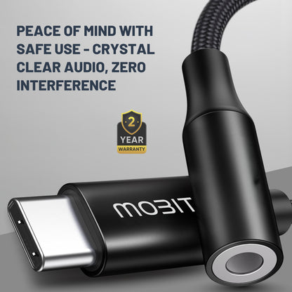 Mobitel USB C to 3.5mm Headphone Jack Adapter Type-C to Aux Dongle
