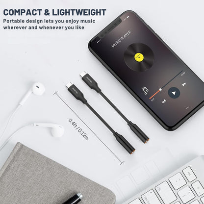 Mobitel USB C to 3.5mm Headphone Jack Adapter Type-C to Aux Dongle