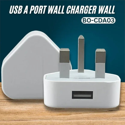 1A 5V 5V1A 3Pin USB Plug Charger Wall Chargers UK Power Travel Adapter
