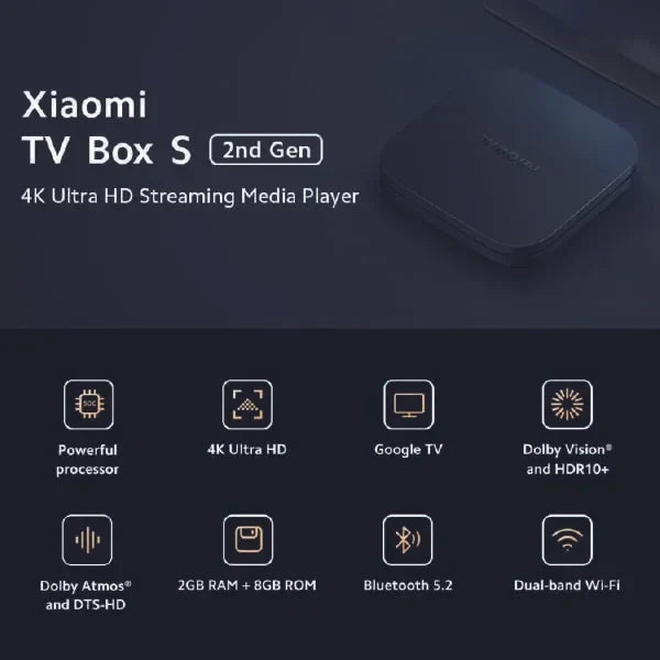 Xiaomi Mi Box S 2nd Gen - 4K Ultra HD Android TV Streaming Media Player