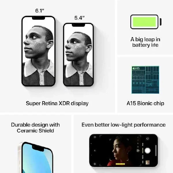 Apple iPhone 13 Mini - 5.4" - 12MP - 2438mAh - (Used)