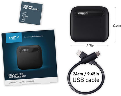 Crucial X6 Portable SSD External Solid State Drive