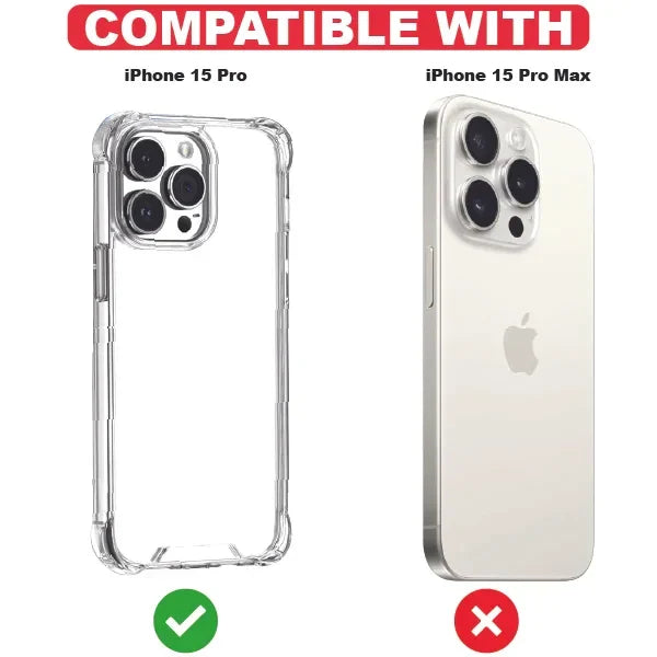 Mobitel iPhone Case for iPhone 15 Pro , 6.1-inches , Air Bag Drop Protection | Shockproof Phone Case