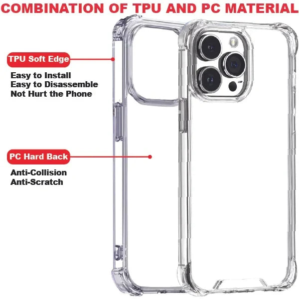 Mobitel iPhone Case for iPhone 15 Pro , 6.1-inches , Air Bag Drop Protection | Shockproof Phone Case