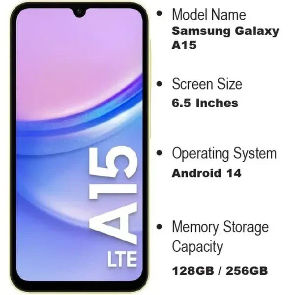 Samsung A15 -6.5" - 50MP - 5000mAh