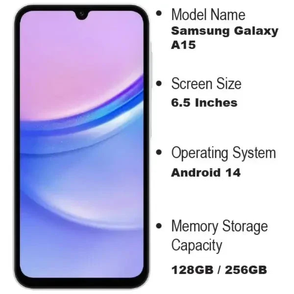 Samsung A15 -6.5" - 50MP - 5000mAh