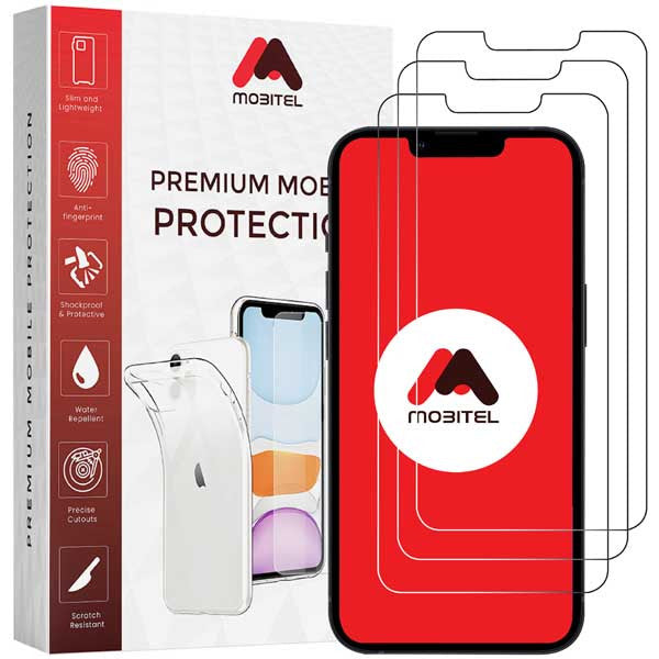Mobitel Tempered Glass Clear Screen Protector for iPhone 13 Pro Max, iPhone 14 Plus