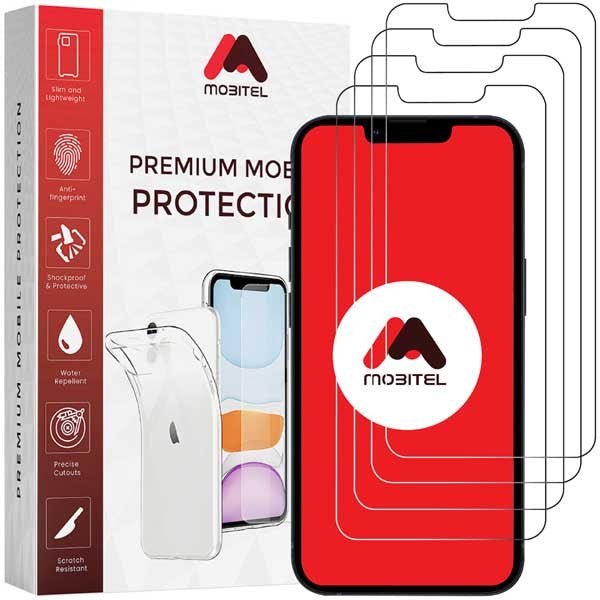 Mobitel Tempered Glass Clear Screen Protector for iPhone 13 Pro Max, iPhone 14 Plus