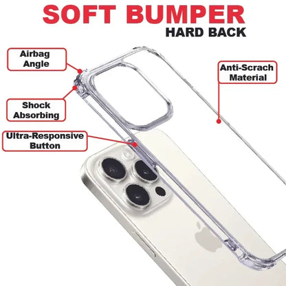 Mobitel Phone Case for iPhone 15 Pro Max , 6.7-inches , Air Bag Drop Protection | Shockproof Phone Case