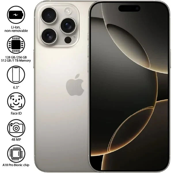 iPhone 16 pro  6.3  48 MP  3582mAh