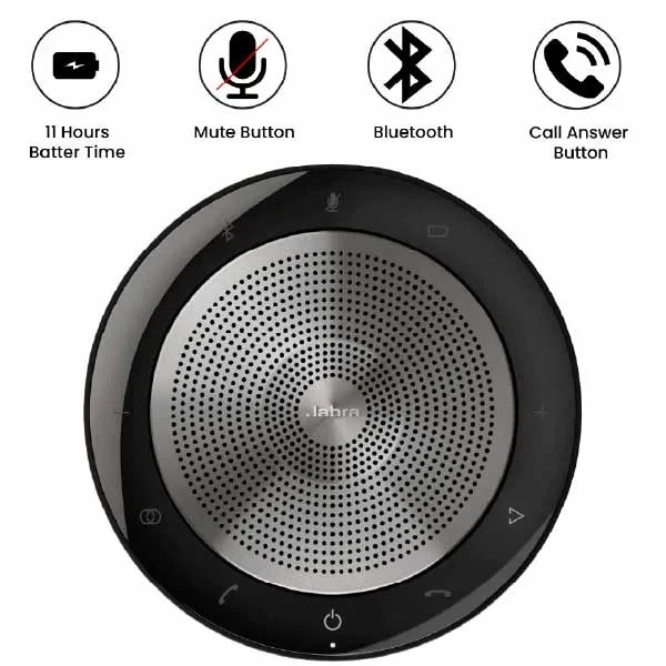 Jabra Speak 750 MS Wireless Bluetooth Speakerphone with Link 370 USB Adapter