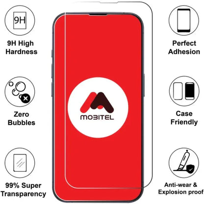 Mobitel Tempered Glass Clear Screen Protector for iPhone 15 Pro Max