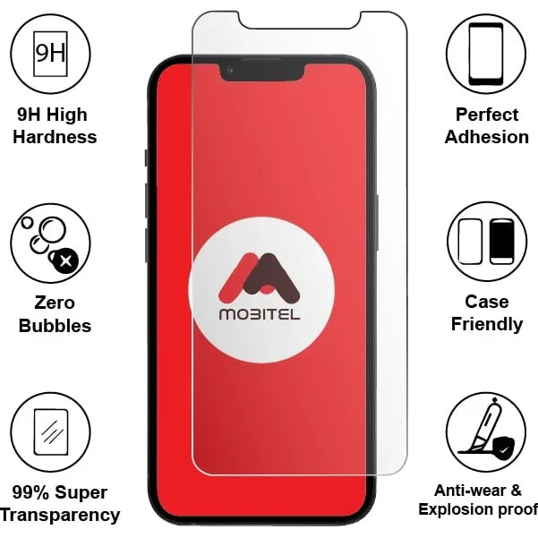 Mobitel 4 in-1 Case for iPhone 14 6.1-inch, with 2-pack Screen Protector and 1-pack Camera Lens Protector