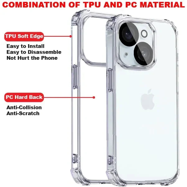 Mobitel 4 in-1 Case for iPhone 14 6.1-inch, with 2-pack Screen Protector and 1-pack Camera Lens Protector