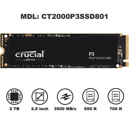 Crucial P3 M.2 PCIe Gen3 NVMe Internal SSD