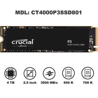 Crucial P3 M.2 PCIe Gen3 NVMe Internal SSD