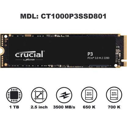 Crucial P3 M.2 PCIe Gen3 NVMe Internal SSD