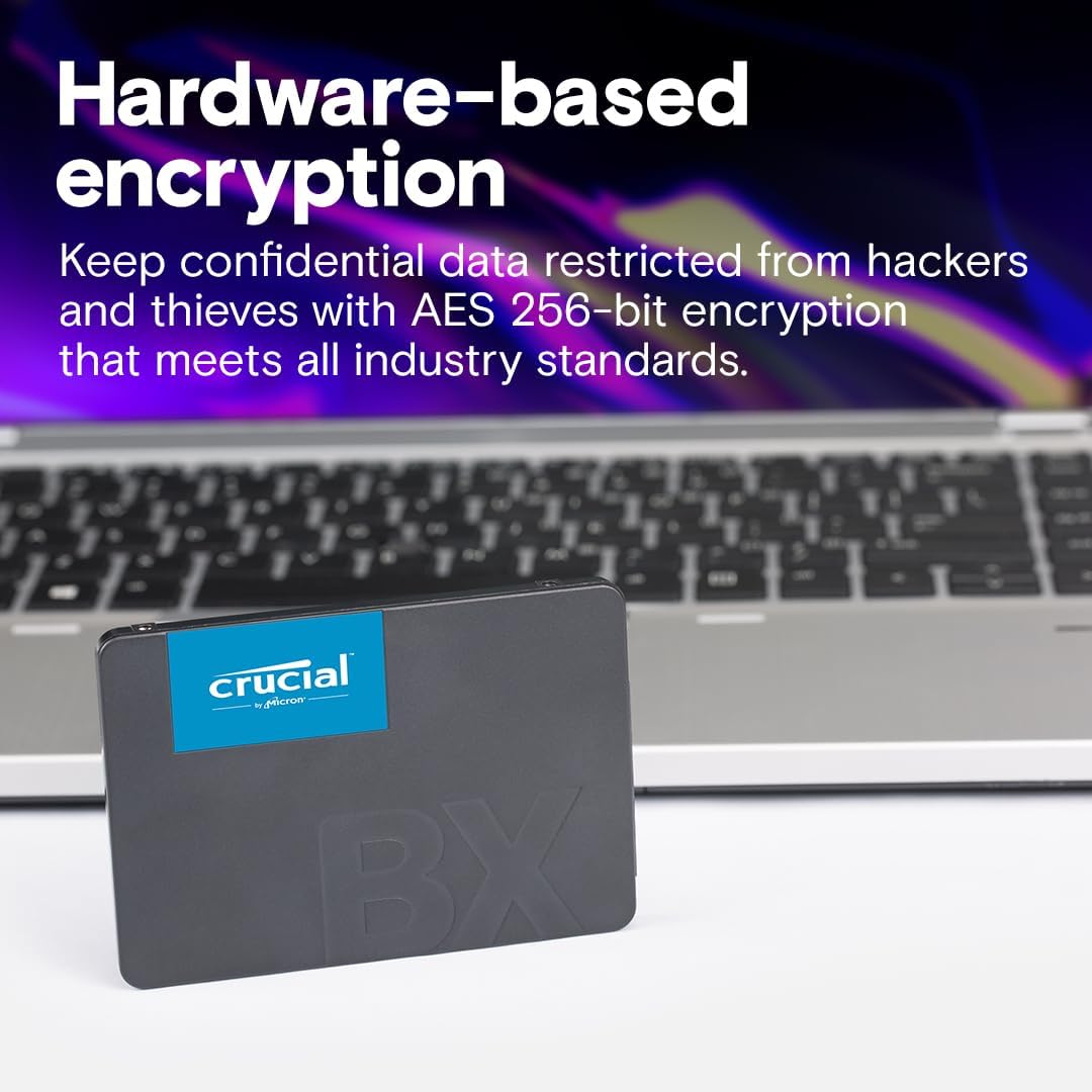 Crucial BX500 SATA SSD, 2.5" Internal SSD, Up to 540MB/s, 3D NAND