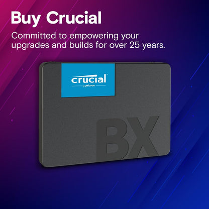 Crucial BX500 SATA SSD, 2.5" Internal SSD, Up to 540MB/s, 3D NAND