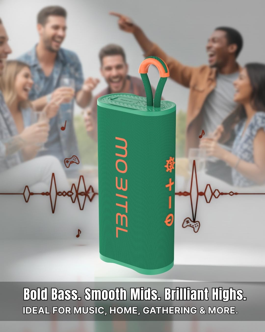Mobitel Vibe Max Portable Bluetooth Speaker 5W RGB Lights TWS Waterproof UK