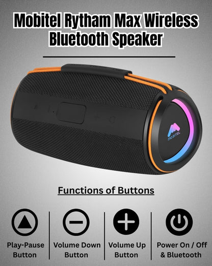 Mobitel 40W Rytham Max Wireless Bluetooth Speaker 7H Playtime 4000mAh Battery