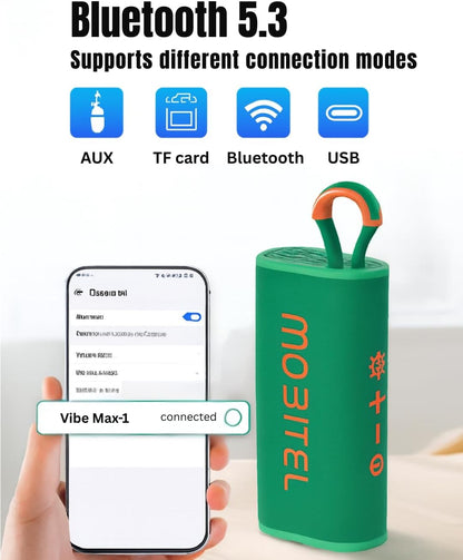 Mobitel Vibe Max Portable Bluetooth Speaker 5W RGB Lights TWS Waterproof UK