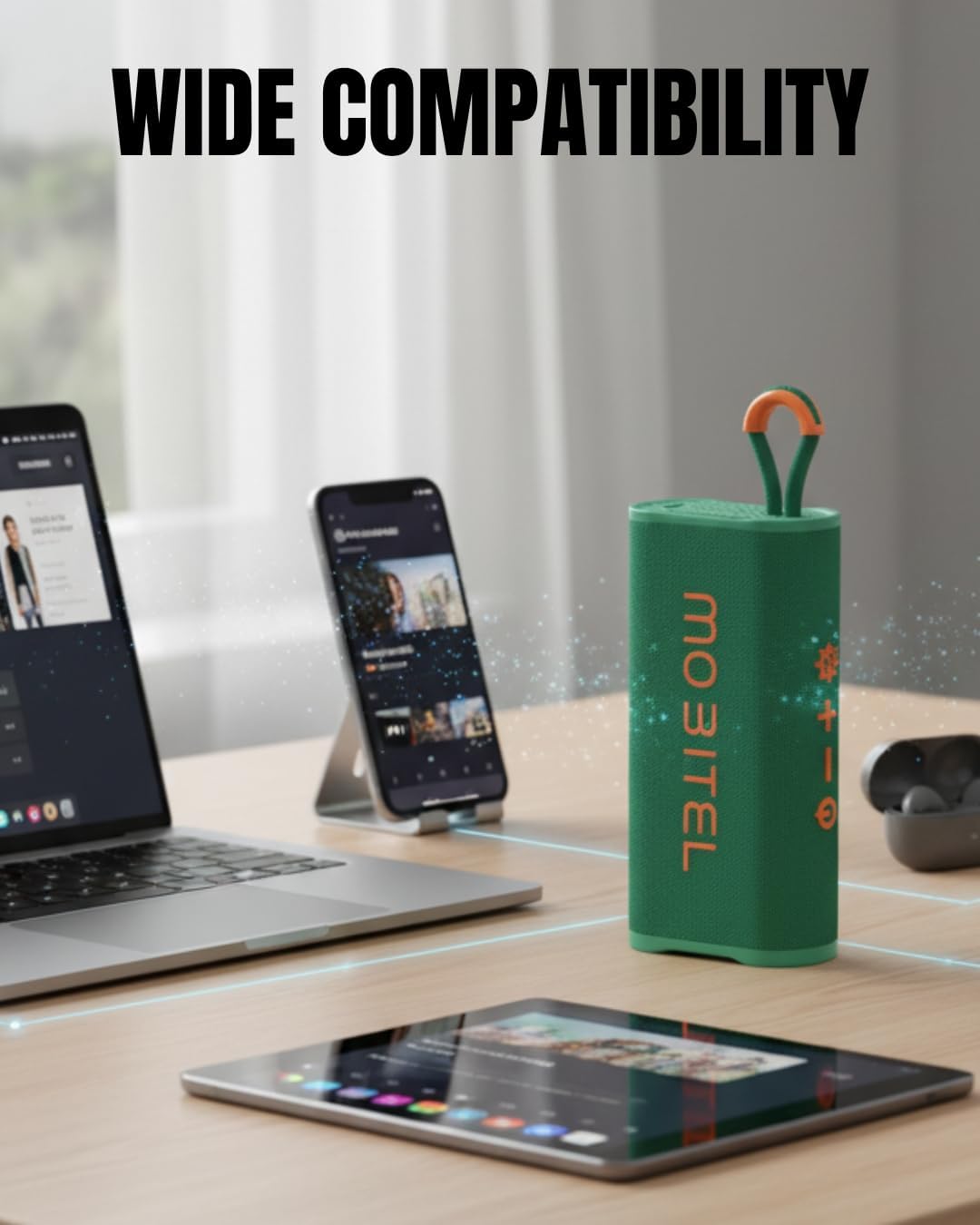 Mobitel Vibe Max Portable Bluetooth Speaker 5W RGB Lights TWS Waterproof UK