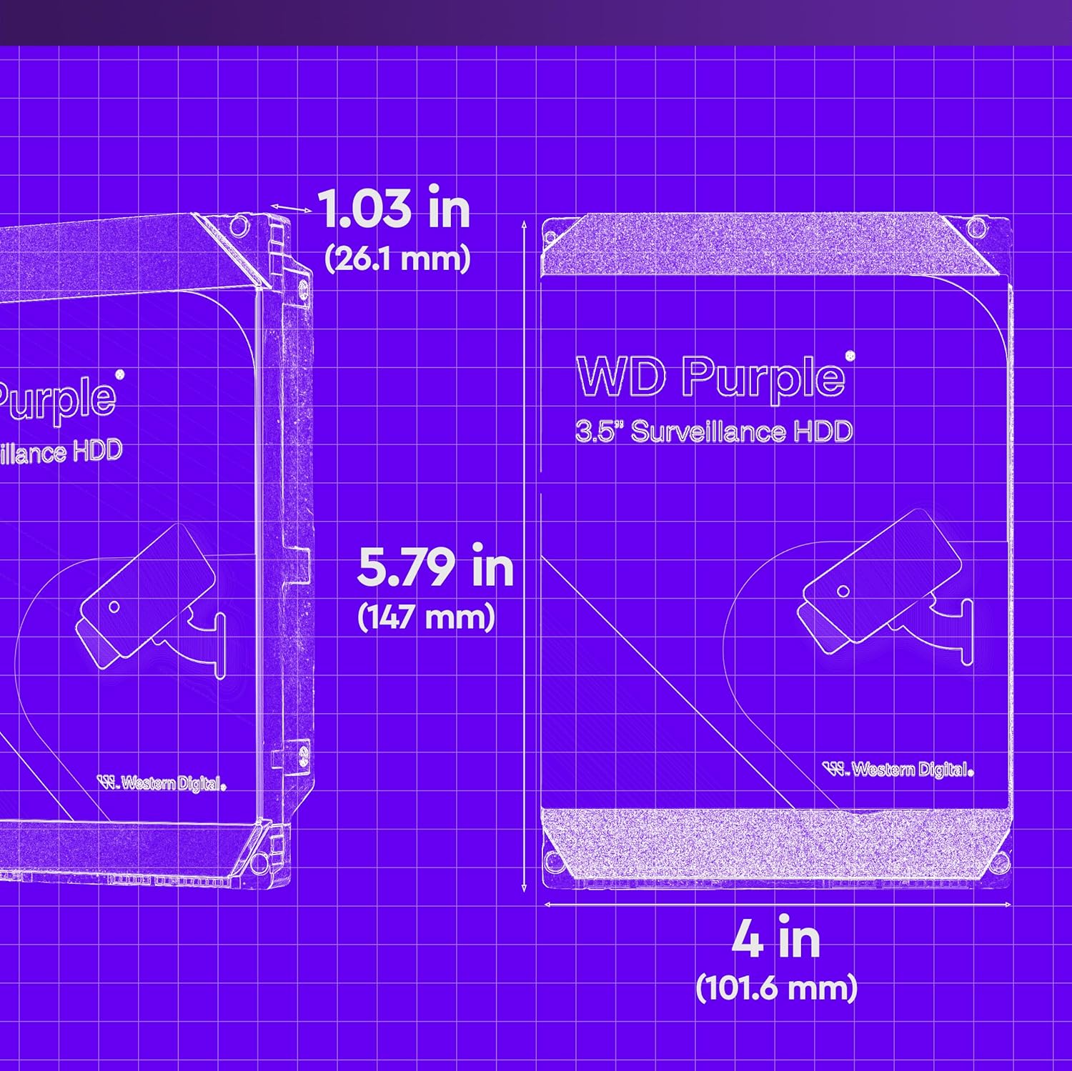Western Digital  WD Purple Surveillance Internal Hard Drive HDD - SATA