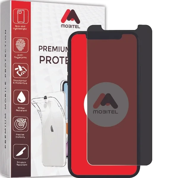 Mobitel Privacy Tempered Glass Screen Protector for iPhone XR, iPhone 11